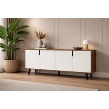 VM VERTEX MOBİLYA Latina Modern Konsol 180 cm Ceviz - Beyaz