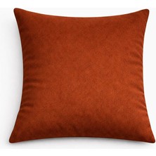 PerdeYap Kadife Dokulu Kiremit Renk Kırlent Yastık Kılıfı