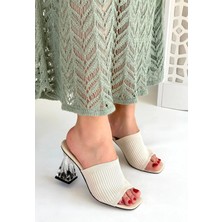 Armüz Evra Ten Triko Topuklu Terlik