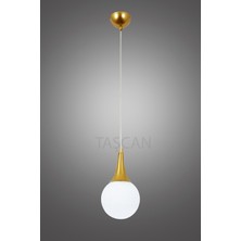 Taşcan Aydınlatma Etna Tekli Gold Sarkıt Avize-Beyaz Camlı