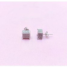 Kare Küp Gümüş Küpe