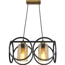 Vegas 2'li Siyah Sarkıt Avize-Boru C.