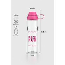 Renga Ege Yazı Desenli 750 ml Tritan Matara 912067 Fuşya