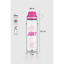 Renga Ege Just Live Desen 800 ml Tritan Matara 912069 Fuşya