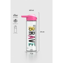 Renga Juno Brave Desen 630 ml Tritan Matara 912088 Fuşya-Pudra