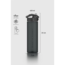 Renga Saga Desenli 630 ml Mat Tritan Matara 912114 Siyah