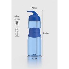 Renga Moly Silikon Detaylı 730 ml Pipetli Tritan Matara 912116 Mavi