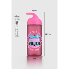 Renga Moly Desenli 500 ml Pipetli Tritan Çocuk Matara 912131 Pembe