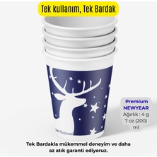 100 Adet 7 Oz Karton Bardak 200 ml - Cup İstanbul - Mavi Renkli Sızdırmaz Kağıt Bardak