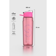 Renga Falcon Yazı Desenli 800 ml Pipetli Tritan Matara 912140 Fuşya