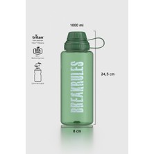 Renga Ege Yazı Desenli 1000 ml Tritan Matara 912141 Yeşil