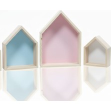 Ev Şeklinde Ahşap Duvar Depolama Rafı/ahşap Ev Rafları/ahşap Duvar Rafı/ev Şekilli Raf Kutusu, 3'lu Set Duvar Sanatı Dekorasyon Çocuk Odası Dekorasyonu