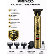 Princo Prınco Tıraş Makinesi PR-556 Altın Renkli T-Bıçaklı Kablosuz Kullanım Özelliği ile Ergonomik
