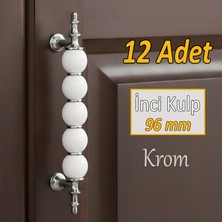 Glaswen 12 Adet Inci Kulp 96 mm Krom Mutfak Kulpu Çekmece Dolap Kapak Kulbu Metal Mobilya Dolabı Kulpları