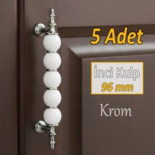 Glaswen 5 Adet Inci Kulp 96 mm Krom Mutfak Kulpu Çekmece Dolap Kapak Kulbu Metal Mobilya Dolabı Kulpları