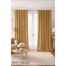 Shy Tekstil Lüks 1.sınıf Elegance Series Karartma Blackout Tek Kanat Özel Dikim Kalın Pilesiz Fon Perde
