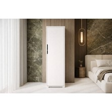 VM VERTEX MOBİLYA Vertex Mobilya Flora 1 Kapaklı 5 Raflı Gardırop Beyaz Elbise Dolabı