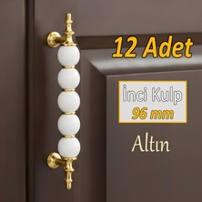 Glaswen 12 Adet Inci Kulp 96 mm Altın Gold Mutfak Kulpu Çekmece Dolap Kapak Kulbu Metal Mobilya Dolabı Kulpları
