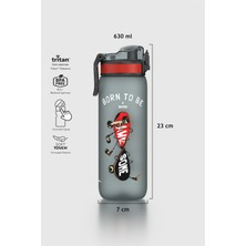 Renga Rybo-X Soft Touch Desenli 630 ml Tritan Çocuk Matara 912162 Siyah