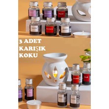 SHC4200 Sonx 3 Lü Aromaterapi Uçucu Seti ve Seramik Buhurdanlık - Rahatlatıcı Oda Kokusu & Spa Deneyimi