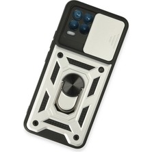 SiHako Newface 8 Kılıf Pars Lens Yüzüklü Silikon - Gümüş