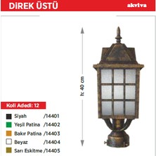 Kafesli Fener Direk Üstü / Beyaz Pvc / 1XE27 / Akviva