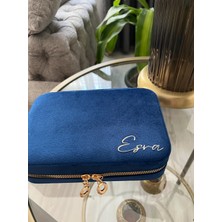 Elissy Design Kişiye Özel Isimli Premium Kadife Takı Kutusu Çok Bölmeli Mücevher Organizer Yüzük,kolye Küpe Saklama Kutusu Şık Tasarım