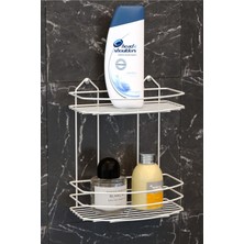 UltraMint Iki Katlı Banyo Rafı Beyaz, Modern ve Pratik Saklama Çözümü