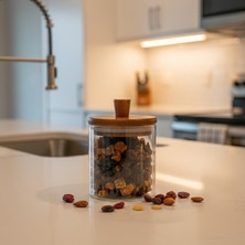 Mien Akasya Kapaklı Borosilikat Cam KAVANOZ - 250 ml