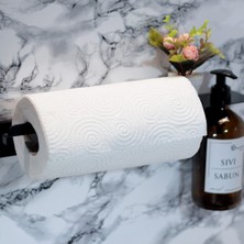 UltraMint Siyah Metal Kağıt Havluluk ve Cam Sabunluk Standı, Şık ve Kullanışlı Tasarım