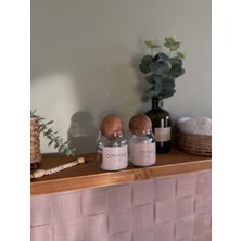 UltraMint 2'li Ahşap Kapaklı Cam Pamukluk Seti, Vintage Tarzı Şıklık ve Şıklık