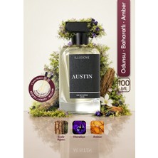 ILLUSIONE Austin EDP Erkek Parfüm 100ml | Odunsu-Baharatlı-Amber | Erik, Sedir, Paçuli, Misk