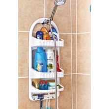 UltraMint Beyaz 3 Raflı Pratik Banyo Şampuanlık, Şık ve Kullanışlı Tasarım