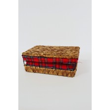 UltraMint Şık Hasır Kapaklı Çocuklar Için Renkli Saklama Kutusu