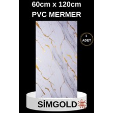 Alternatif Kaplama UV PVC Mermer Panel SimGold 1 Adet 60x120cm Ev Ofis Otel Duvar Kaplama Paneli