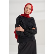 Armanda Cotton Monogram Geometrik Desen Şal 3120 - 50 Kırmızı