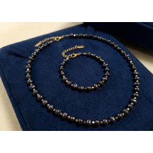 Maison Cloris Barok Siyah İnci Kolye - Bileklik Seti