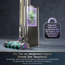 Shark Detect Clean & Empty Yüksek Emiş Gücü, Turbo Fırçalı Başlık, Kir Algılama Sensörlü Dikey Süpürge