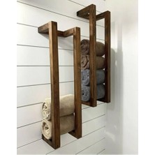 Işıklar Grup Dekoratif Duvar Rafı Ahşap Havluluk Havlu Rafı (1 Adet)