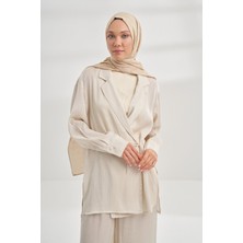 Armanda Cotton Monogram Geometrik Desen Şal 3120 - 30 Bej