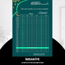 Fırsatkolik Ramazan Imsakiyesi - 300 gr - A4 Boyut Kişiye Özel Isimli & Logolu 10 Adet Yeşil-Turkuaz
