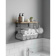 UltraMint Ahşap Raflı Çok Amaçlı Mutfak ve Banyo Düzenleyici Sepet