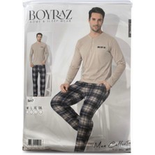 Boyraz Erkek Uzun Kol Pijama Takımı