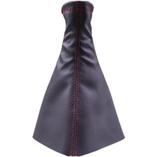 Fırsatkolik Tüm Araçlara Uyumlu Vites Körüğü Siyah Deri Kırmızı Dikiş