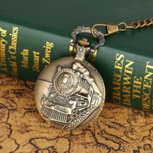 Fırsatkolik Antika Tren Tasarımlı Köstekli Cep Saati