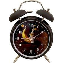 Fırsatkolik Astronot Tasarımlı Metal Siyah Masa Üstü Alarmlı Çalar Saat