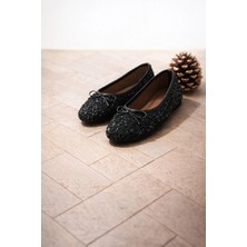 Behtah Kundura Pullu Simli Toka Detaylı Kadın Şık Günlük Babet Ev Babeti