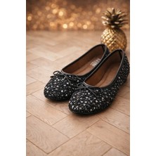 Behtah Kundura Pullu Simli Toka Detaylı Kadın Şık Günlük Babet Ev Babeti