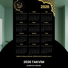 Fırsatkolik Takvim 2026 Premium A3 300 gr Dijital Baskı Altın