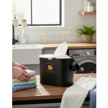 UltraMint 12 Litre Metal Iki Bölmeli Kapaklı ve Ölçekli Deterjan Kutusu